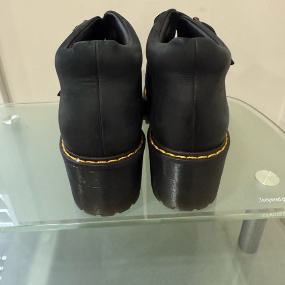 Doc Martens Womens Black Leather Coppola Chunky Platform Buckle Ankle Boots 8 L - Picture 4 of 7